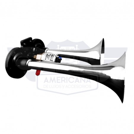 CORNETA DE AIRE DOBLE 125*165mm CON VALVULA 12V-24V UND-309-100-AMERICANADELUJOS