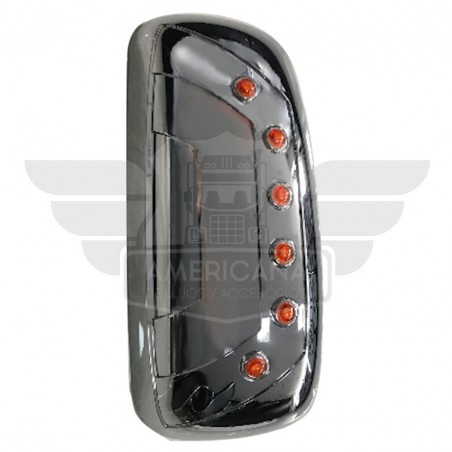 CUBRE ESPEJO CROMADO CON LED PARA KENWORTH